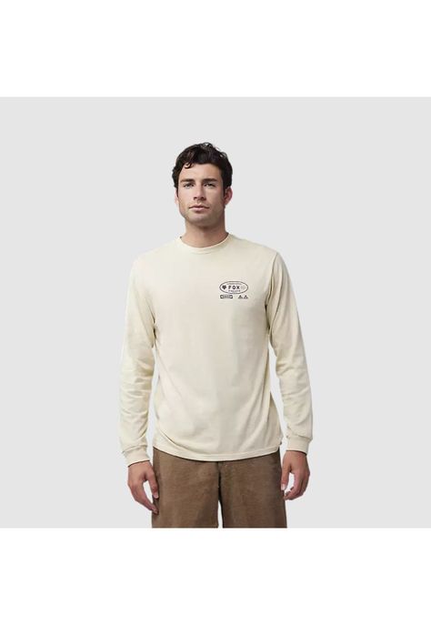 Polera Lifestyle Stamped Premium Manga Larga Crema Fox-2