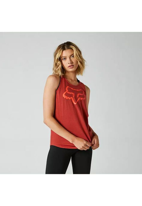 Polera Lifestyle Mujer Boundary Sin Mangas Rojo Fox-0