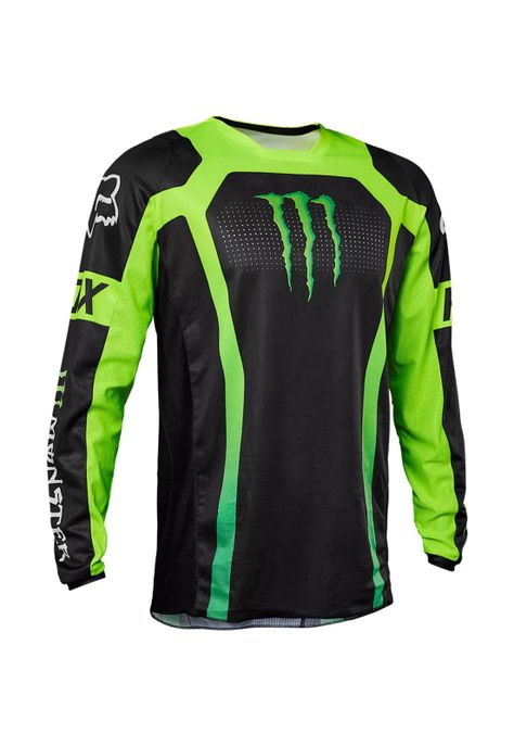 Polera Moto 180 Monster Negro/Verde Fox-0
