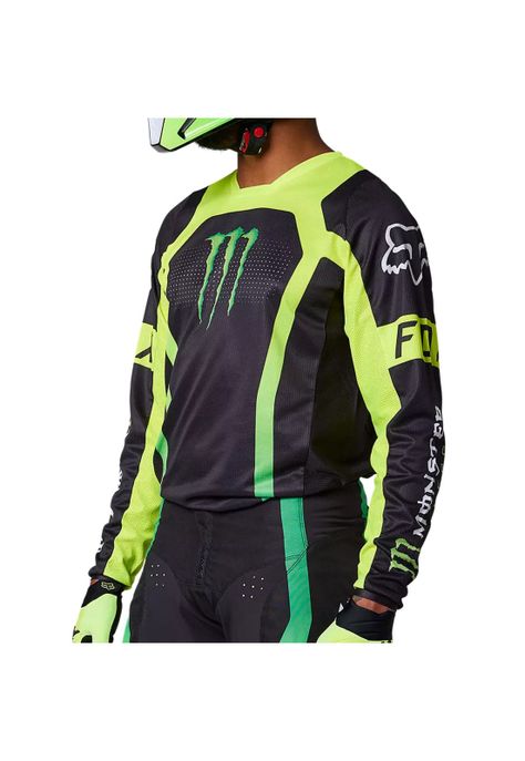 Polera Moto 180 Monster Negro/Verde Fox-1