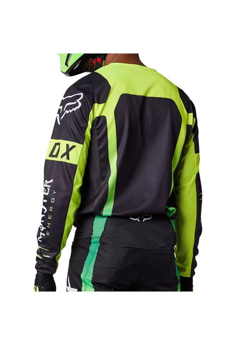 Polera Moto 180 Monster Negro/Verde Fox-2