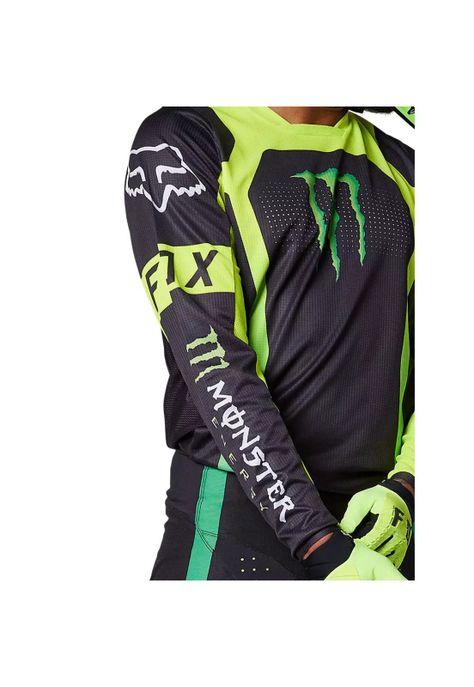 Polera Moto 180 Monster Negro/Verde Fox-3