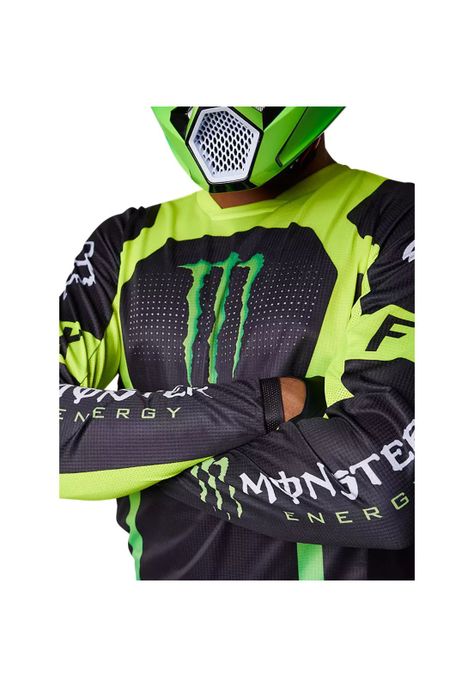 Polera Moto 180 Monster Negro/Verde Fox-4