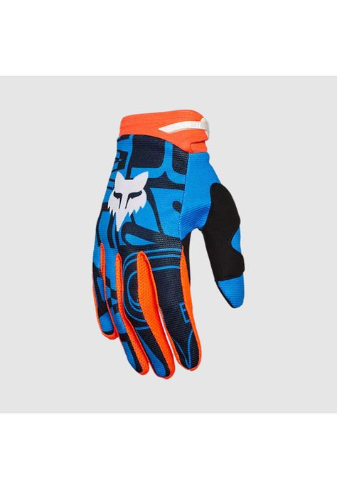 Guantes Moto Niño 180 Race Spec Azul Fox-0