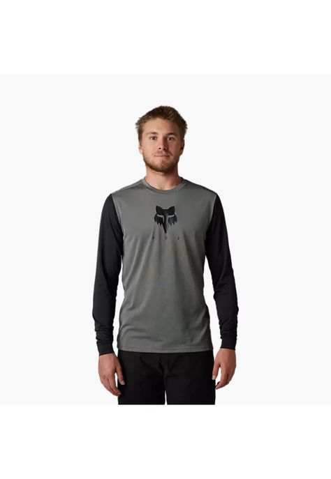 Polera Bicicleta Ranger Trudi™ Manga Larga Gris Fox-1