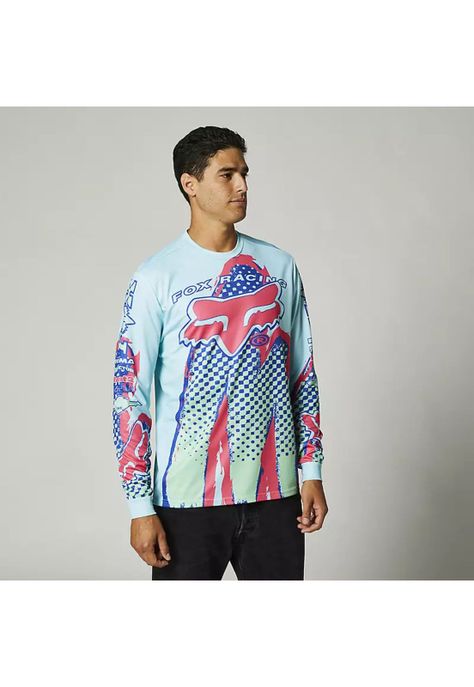 Polera Lifestyle Brushed Celeste/Rojo/Azul Fox-0
