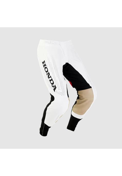 Pantalon Moto Flexair Honda Blanco/Negro Fox-0