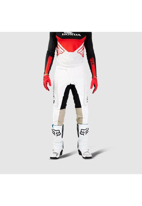 Pantalon Moto Flexair Honda Blanco/Negro Fox-2