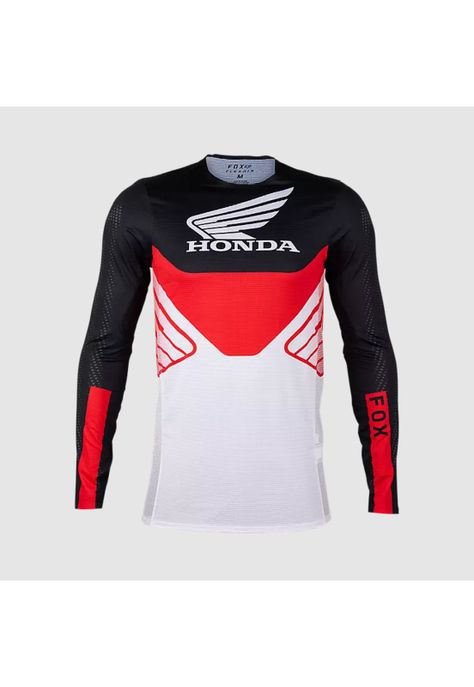 Polera Moto Flexair Honda Rojo/Blanco Fox-0