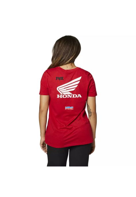 Polera Lifestyle Mujer Honda Wing Rojo Fox-1