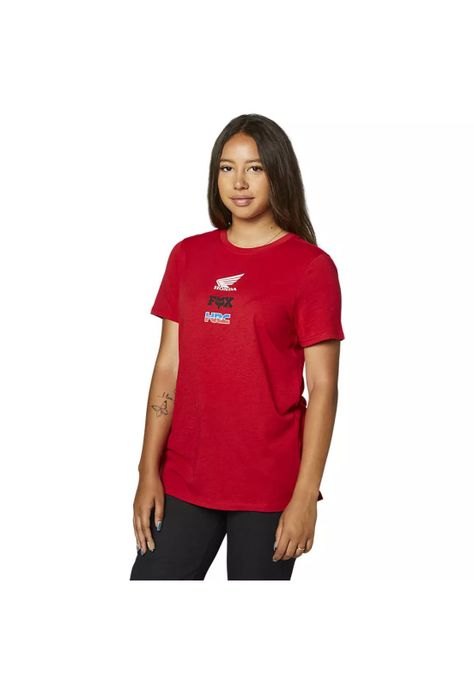 Polera Lifestyle Mujer Honda Wing Rojo Fox-2