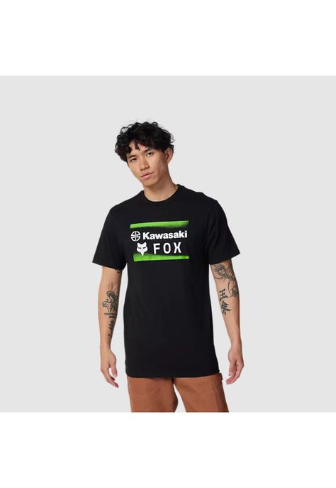 Polera Lifestyle Fox x Kawasaki Negro Fox-0