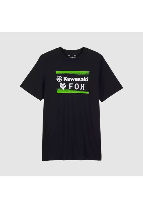 Polera Lifestyle Fox x Kawasaki Negro Fox-2