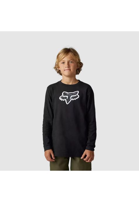 Polera Lifestyle Niño Vzns Manga Larga Negro Fox-0