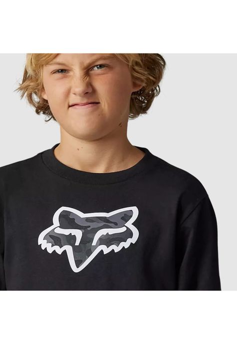 Polera Lifestyle Niño Vzns Manga Larga Negro Fox-2