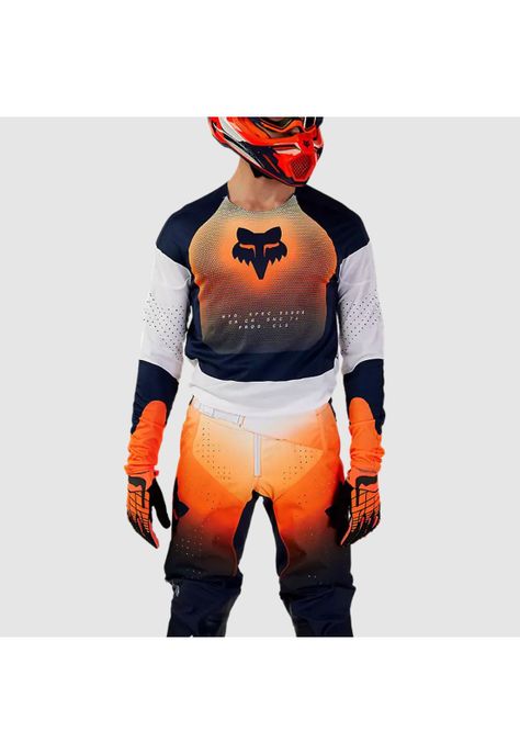 Polera Moto 360 Revise Azul Marino/Naranjo Fox-1
