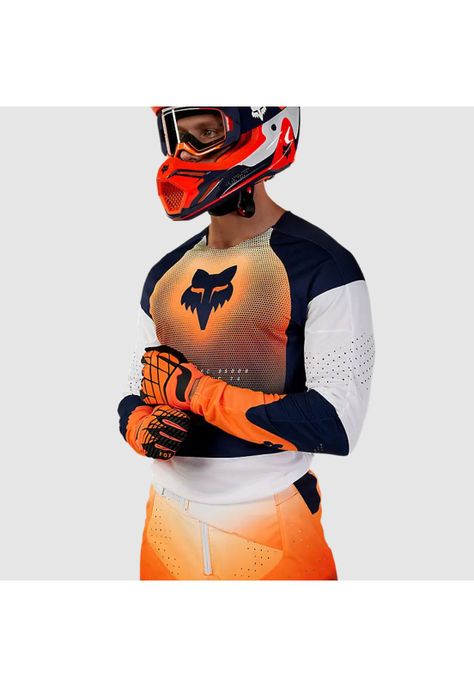 Polera Moto 360 Revise Azul Marino/Naranjo Fox-4