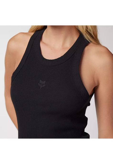 Polera Lifestyle Mujer Wordmark Rib Tank Negro Fox-2