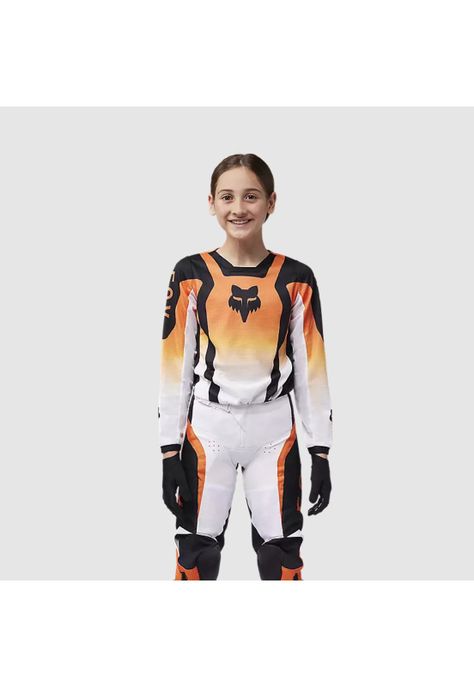 Polera Moto Niño 180 Lean Naranjo Fox-2