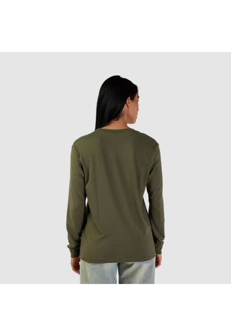 Polera Lifestyle Mujer Fox Head Manga Larga Verde Oliva Fox-1