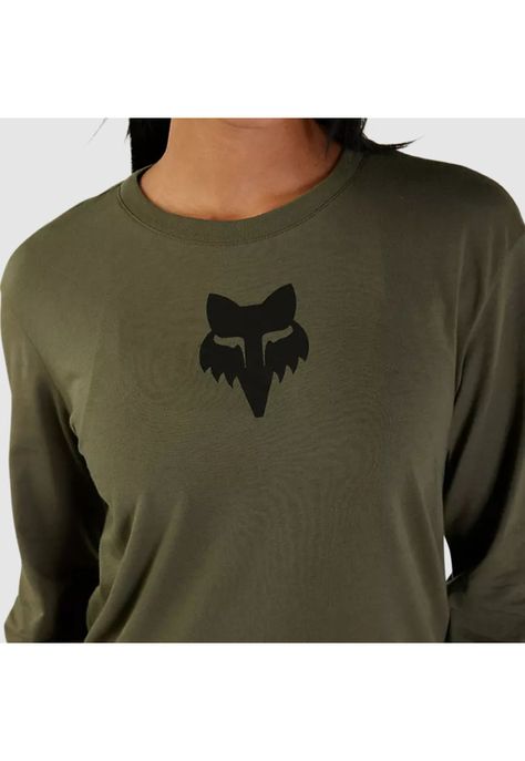 Polera Lifestyle Mujer Fox Head Manga Larga Verde Oliva Fox-2