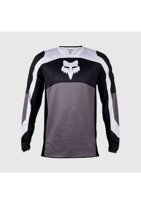 Polera Moto 180 Nitro Negro/Gris Claro Fox-0