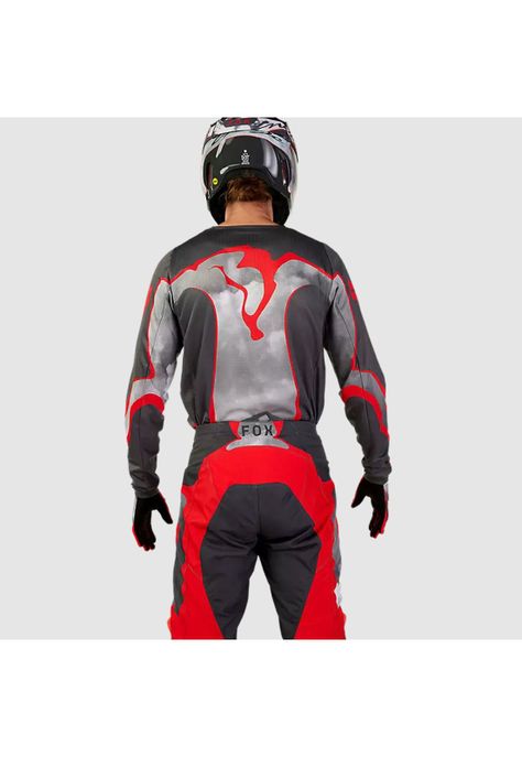 Polera Moto 180 Atlas Gris/Rojo Fox-1