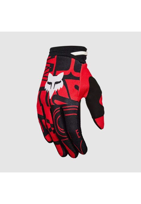 Guantes Moto Niño 180 Race Spec Rojo Fox-0