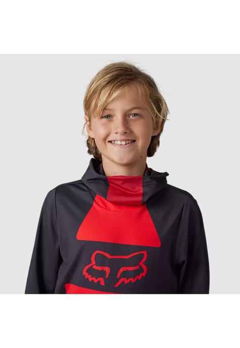 Polera Moto Niño Ranger Drive Krux SXS Con Cuello Rojo Fox-3
