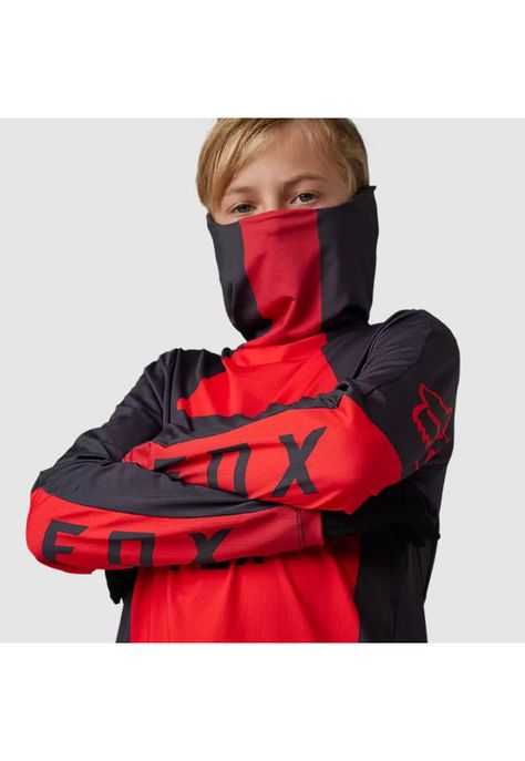 Polera Moto Niño Ranger Drive Krux SXS Con Cuello Rojo Fox-4