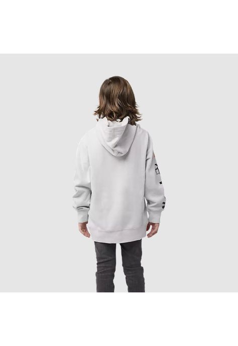 Poleron Lifestyle Niño Canguro Race Spec Gris Claro Fox-3