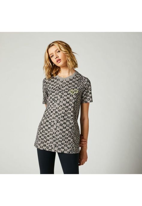 Polera Lifestyle Mujer Cheetah Check Gris Fox-2