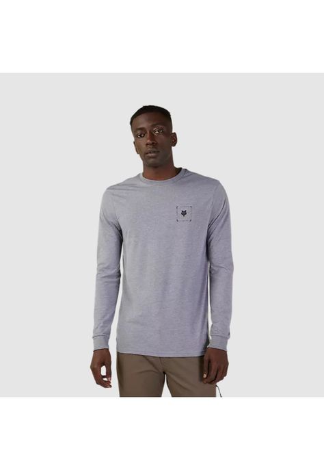 Polera Lifestyle Boxed Future Manga Larga Gris Fox-0