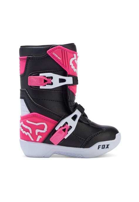 Botas Moto Infantil Comp Negro/Rosado Fox-1