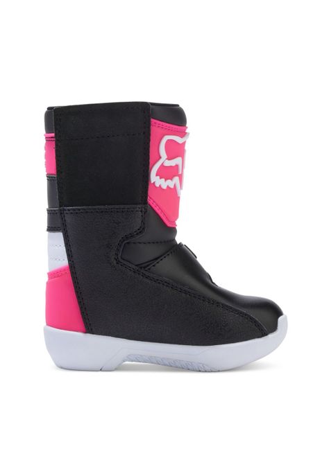 Botas Moto Infantil Comp Negro/Rosado Fox-2