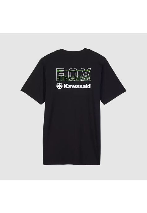 Polera Lifestyle Fox x Kawasaki II Negro Fox-1