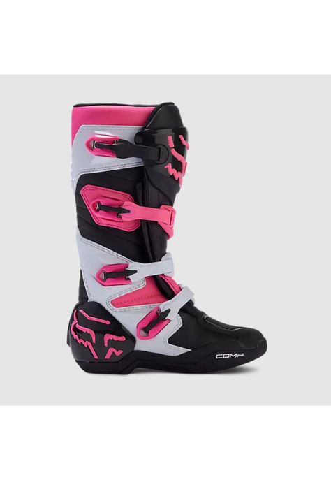 Botas Moto Mujer Comp Rosado/Blanco Fox-1
