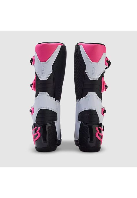 Botas Moto Mujer Comp Rosado/Blanco Fox-3