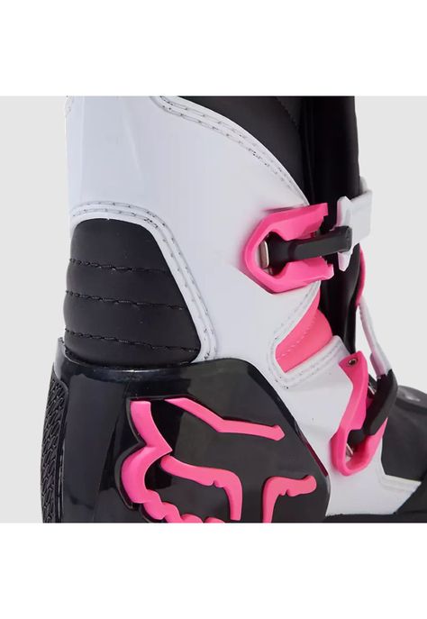 Botas Moto Mujer Comp Rosado/Blanco Fox-4