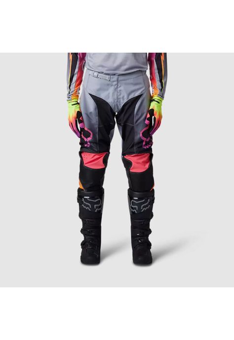 Pantalon Moto 180 Statk Gris/Negro/Rosado Fox-1