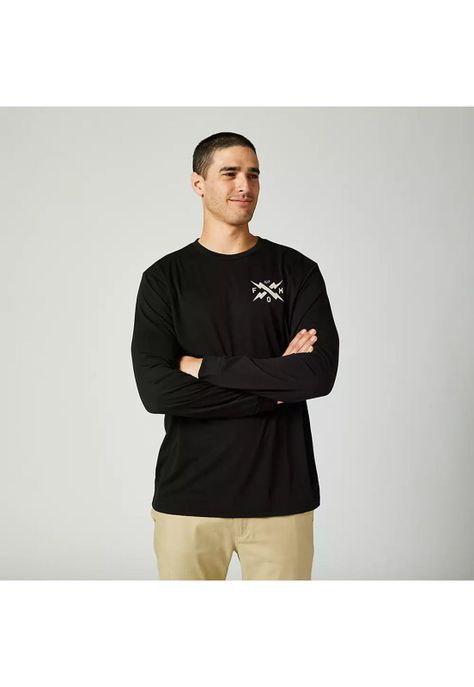 Polera Lifestyle Manga Larga Calibrated Negro Fox-2