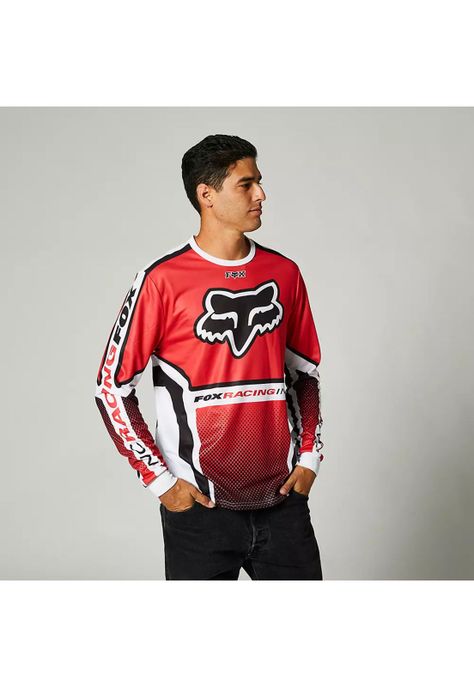 Polera Lifestyle Manga Larga Octaine Rojo Fox-0