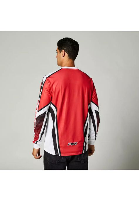 Polera Lifestyle Manga Larga Octaine Rojo Fox-1