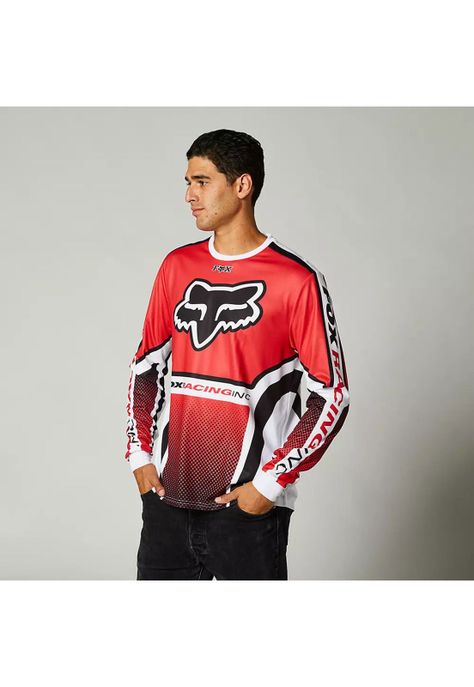 Polera Lifestyle Manga Larga Octaine Rojo Fox-2