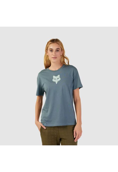 Polera Lifestyle Mujer Fox Head Gris Azulado Fox-0