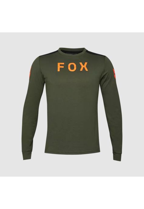 Polera Bicicleta Ranger Aviation drirelease® Manga Larga Verde Fox-0