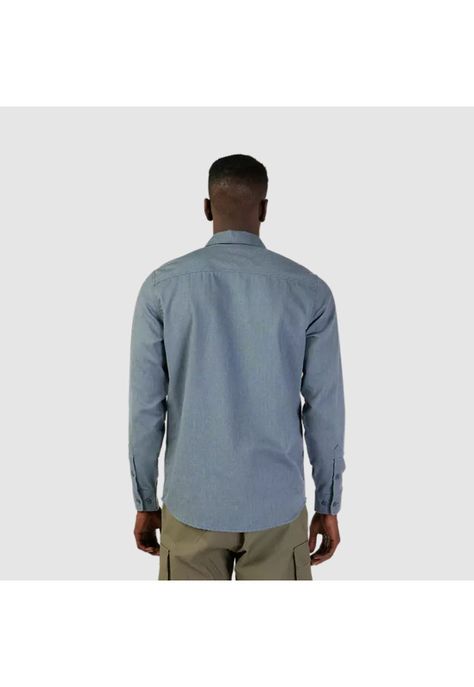 Camisa Lifestyle Level Up Woven Gris Azulado Fox-1