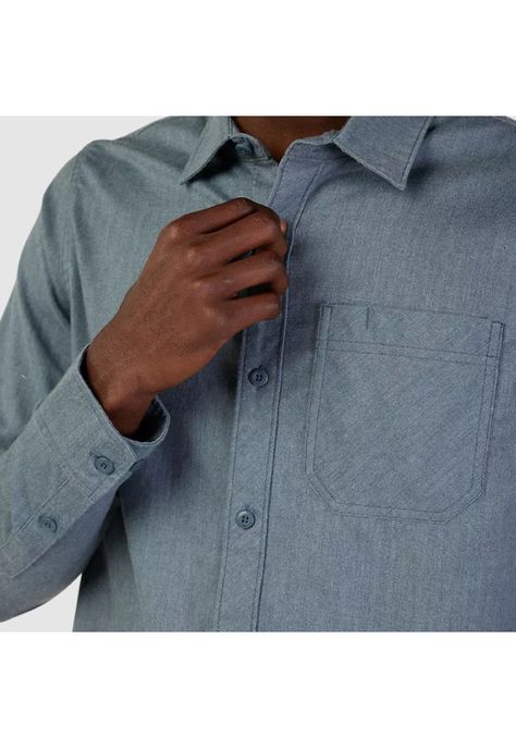 Camisa Lifestyle Level Up Woven Gris Azulado Fox-3