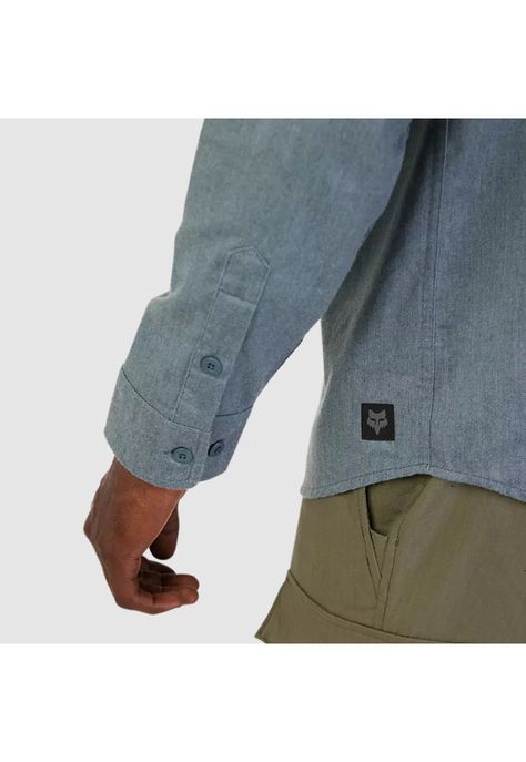 Camisa Lifestyle Level Up Woven Gris Azulado Fox-5
