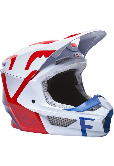 Casco Moto V1 Skew Blanco Fox-0